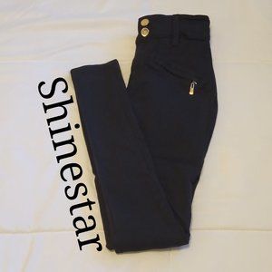 Shinestar black stretch skinny leggings with back pockets sz: M